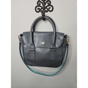 Kate Spade Handbag Smooth Gray Leather Bond Street Flo Coastal Preppy Old Money